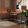 Eureka 60" L Shaped Left Side Electric Desk - Rustic Brown