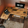 Eureka 60" L Shaped Left Side Electric Desk - Rustic Brown