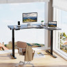 Eureka 60" L Shaped Right Side Electric Desk - Rustic Brown