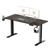 Fantech Office Desk Height Adjustable Motoriesd Electirc Stand Gaming Table - Walnut/Black