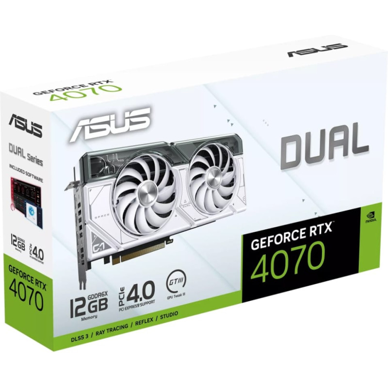 Asus GeForce Dual RTX 4070 12G Graphics Card - White