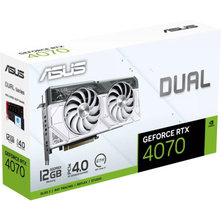 Asus GeForce Dual RTX 4070 12G Graphics Card - White