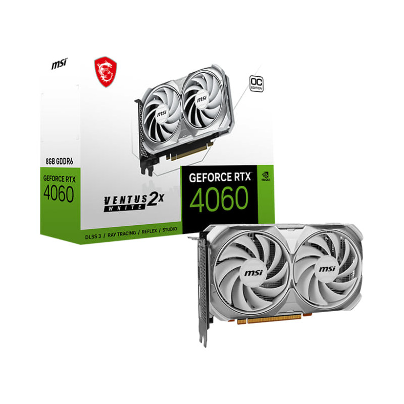 MSI GeForce RTX 4060 VENTUS 2X WHITE 8G OC VTS Graphic Card