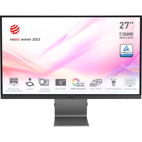 MSI Modern MD271UL 27" UHD IPS EyesErgo TechMonitor - Silver