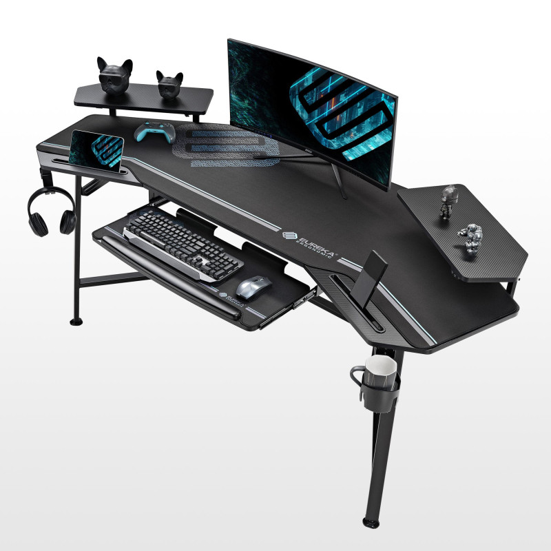 Eureka Ergonomic 70" StudioDesk With Keyboard Tray - Black