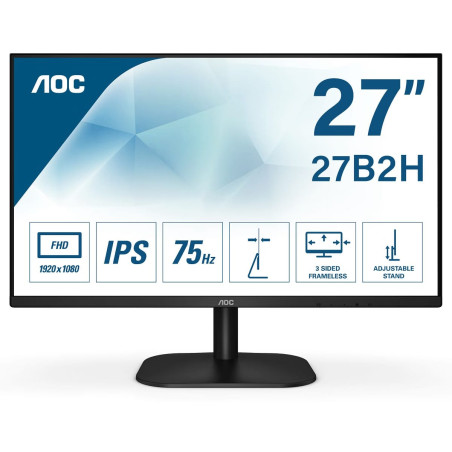 (Ex-Demo) AOC 27B2H 27" FHD IPS 75Hz Flicker Free Monitor