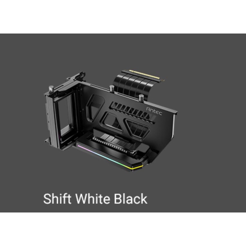 Antec Adjustable Vertical GPU Bracket/PCIE 4.0 Riser Cable - Black