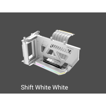 Antec Adjustable Vertical GPU Bracket/PCIE 4.0 Riser Cable - White