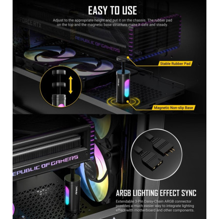 Antec AT-IGPUH-L100-ARGB-BK Graphics Card Holder 