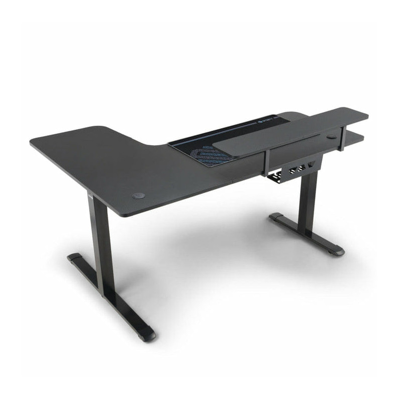 Eureka 60" L Shaped Electric Standing Desk Black Pro Right