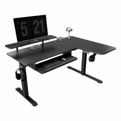 Eureka 60" L Shaped Electric Standing Desk Black Pro Right