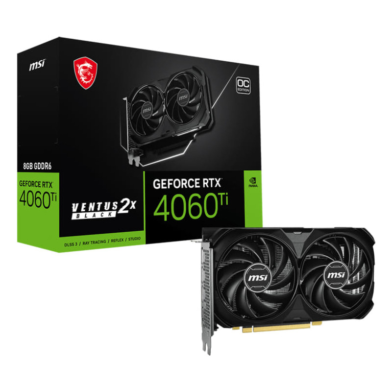 MSI RTX 4060 Ti 8G VENTUS 2X BLACK E1 OC Graphics Card