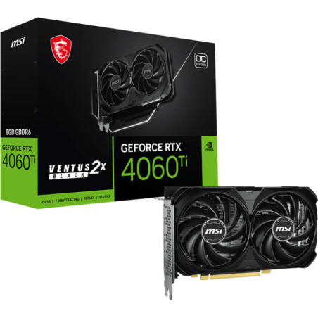 MSI RTX 4060 Ti 8G VENTUS 2X BLACK E1 OC Graphics Card