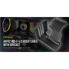 Antec Adjustable Vertical Bracket With 200mm Riser Cable - Black