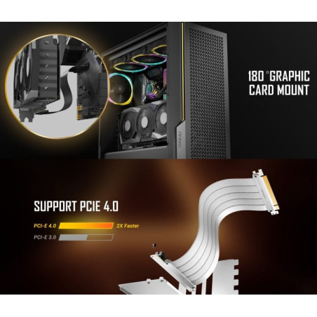 Antec Adjustable Vertical Bracket With 200mm Riser Cable - White