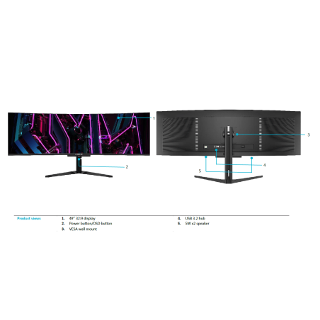 Acer X49X 49" DQHD OLED 0.03ms 240Hz Curved FreeSync Height Adjustable Monitor