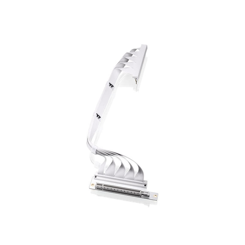 Thermaltake Dual 90 Degree PCIE 4.0 400mm Riser Cable - White