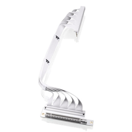 Thermaltake Dual 90 Degree PCIE 4.0 400mm Riser Cable - White