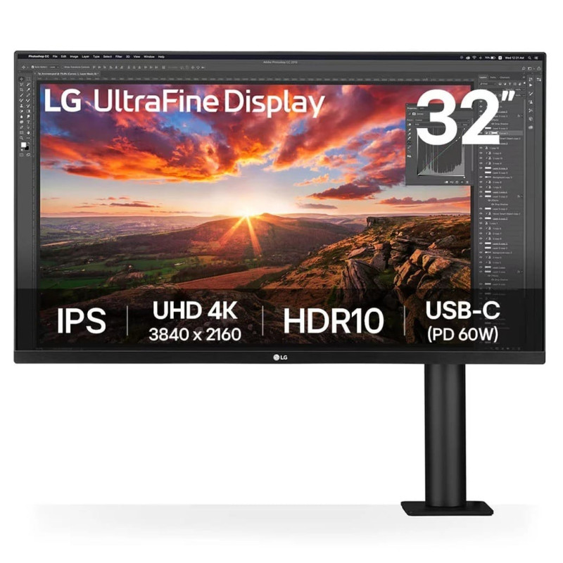 LG 32UN880K-B 31.5" 4K UHD IPS USB-C Ergonomic Height Adjustable Monitor
