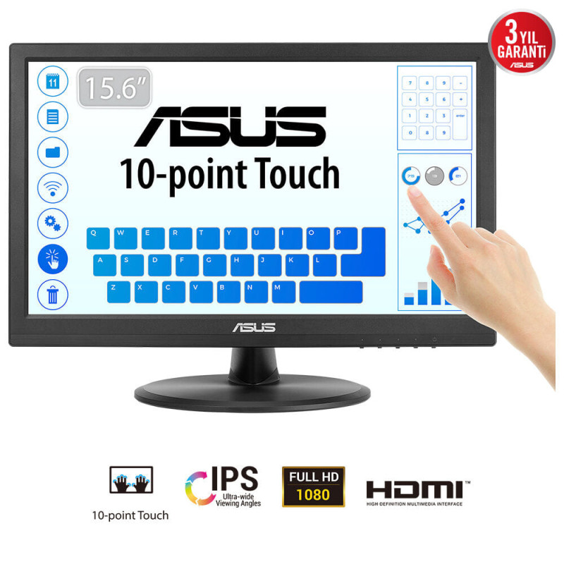 Asus VT169HE 16" FHD IPS Multi Touch Monitor