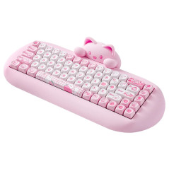 YUNZII C68 Meow Wireless Pink Mechanical Keyboard - Milk Linear Switch