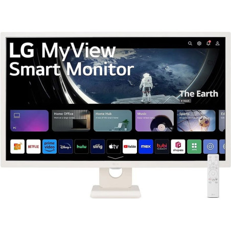 (Refurbished) LG 32SR50F-W 31.5" FHD IPS Smart Monitor with webOS - White