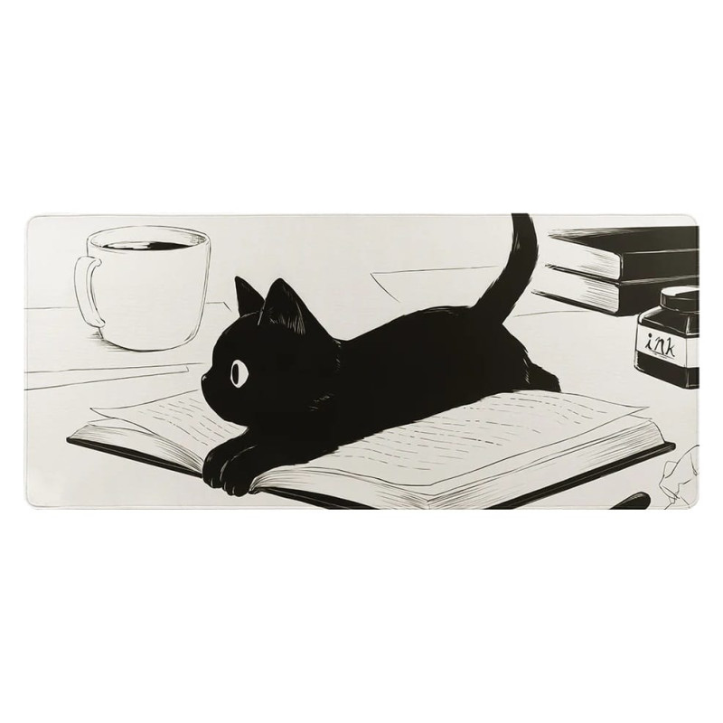 YUNZII Keynovo Desk Mat 900x400x3mm Mousepad - Book Cat