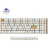 Keychron K4 HE White QMK Special Edition Wireless Mechanical Keyboard - Wood Frame/Nebula Switch