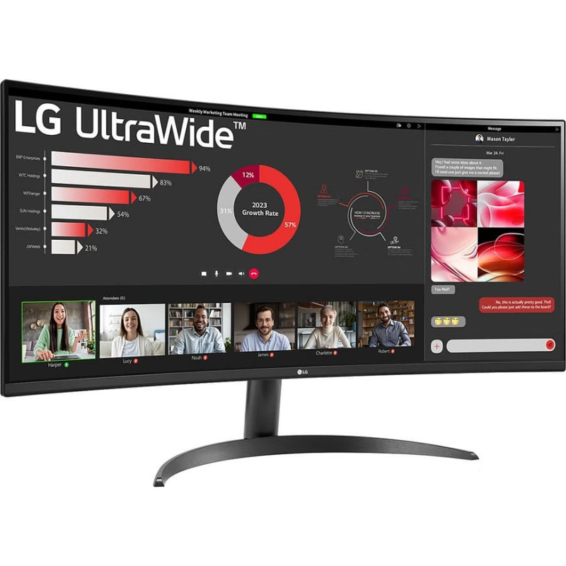 (Ex-Demo) LG 34WR50QK 34" WQHD Curved Ultrawide HDR10 100Hz Monitor