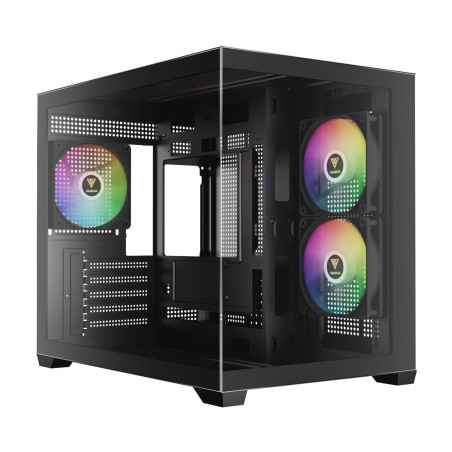 Gamdias AURA GC10M V2 Micro-ATX Tempered Glass Computer Case With 3 ARGB Fans