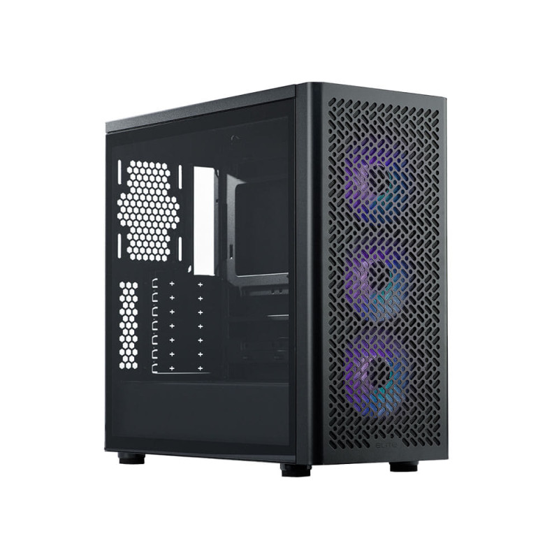 Cooler Master Elite 502 ATX ARGB Fan Tempered Glass Case - Black (Without Power Supply)