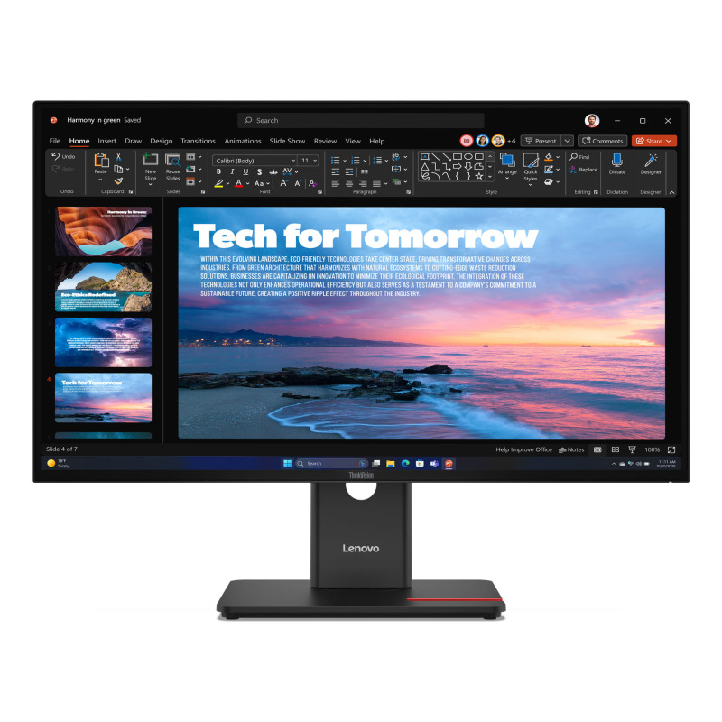 Lenovo T27QD-40 27" WLED IPS QHD Height Adjustable Monitor