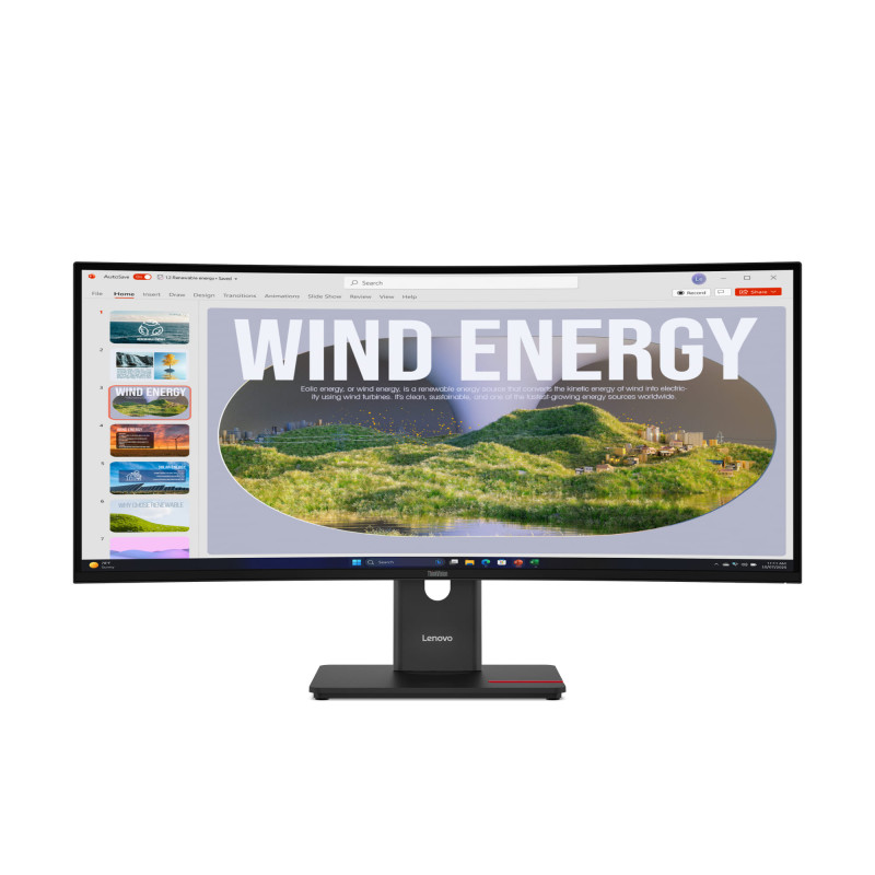 Lenovo T34WD-40 34" WLED WQHD USB-C Height Adjustable Monitor