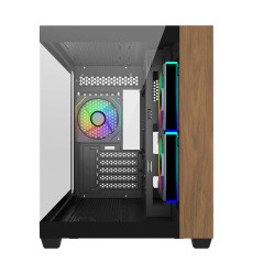 CoolerMaster Elite 481 TG & Wood Mini Tower mATX Case - Black
