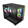 CoolerMaster Elite 481 TG & Wood Mini Tower mATX Case - Black
