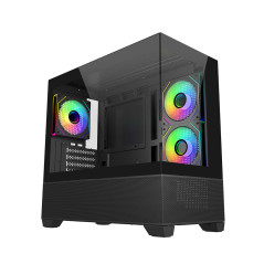 Cooler Master Elite 490 ARGB Tempered Glass Micro-ATX Case - Black
