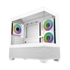 Cooler Master Elite 490 ARGB Tempered Glass Micro-ATX Case - White