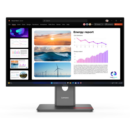 Lenovo P24Q-40 23.8" QHD WLED IPS Height Adjustable Monitor