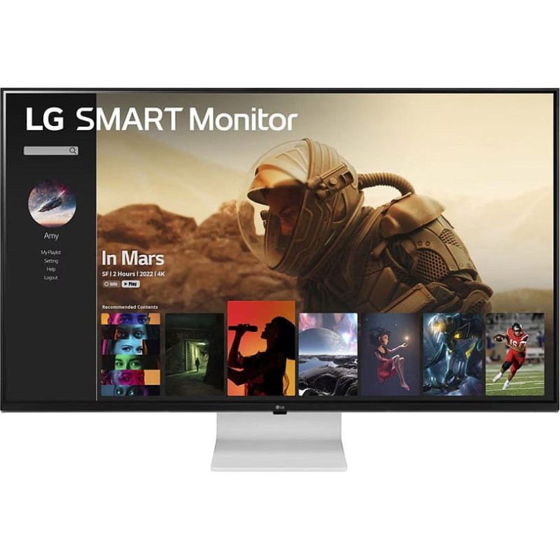 (Carton Damaged) LG 43SQ700S-W 42.5" 4K UHD IPS USB-C Smart Monitor With webOS