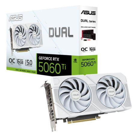 Asus Dual GeForce RTX 5060 Ti 16GB GDDR7 White OC Edition Graphics Card