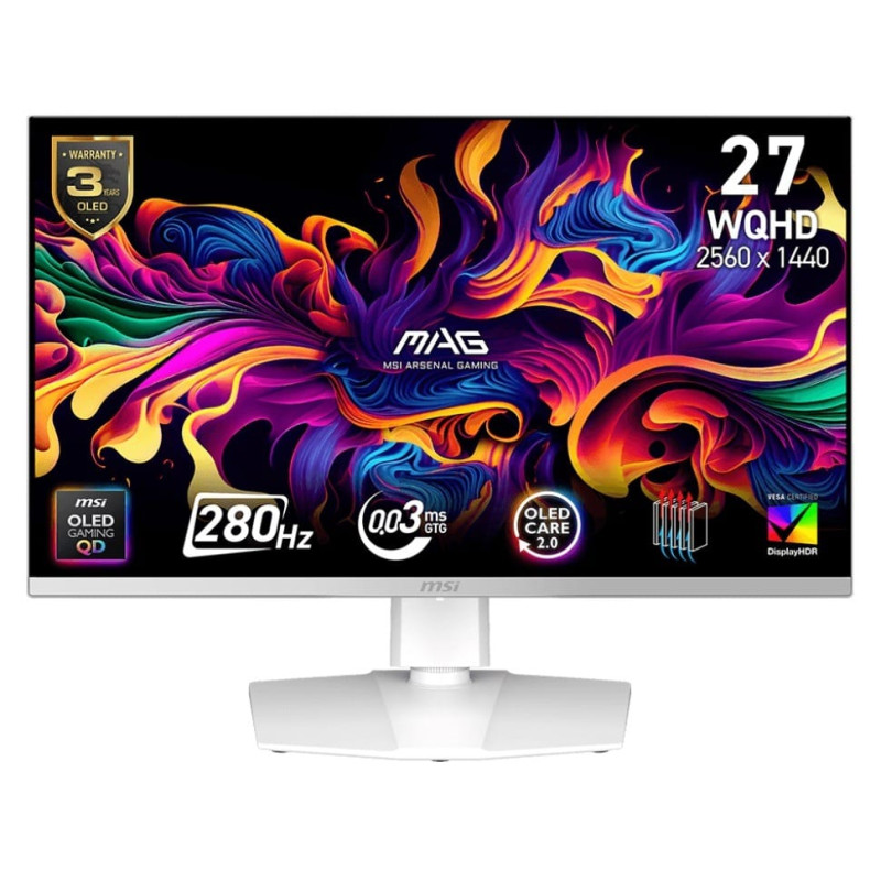 MSI MAG 272QPW QD-OLED X28 26.5" QHD 280Hz Mon WH