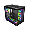 Cooler Master Elite 600 ATX Curved Tempered Glass ARGB Fans Computer Case - Black