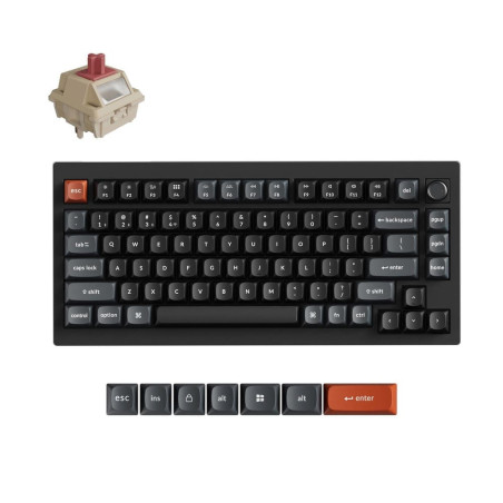 Keychron V1 Ultra 8K Wireless Mechanical Keyboard Black - Switch Red