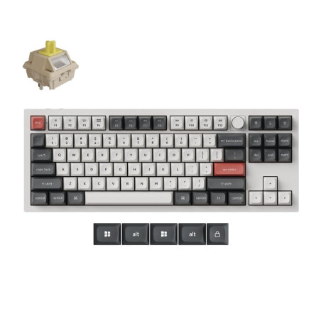 Keychron Q3 Ultra 8K Wireless Mechanical White Keyboard - Banana Switch