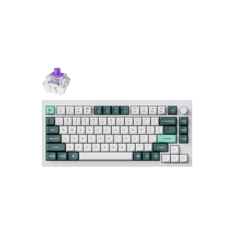 (Ex-Demo) Keychron Q1 HE QMK Fully Assembled Knob Wireless Custom Shell White Keyboard - Gateron Double-Rail Nebula Switch