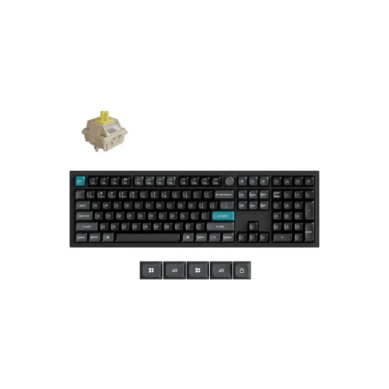 (Ex-Demo) Keychron Q6 Ultra 8K Wireless Black Mechanical Keyboard - Silk POM Switch Banana