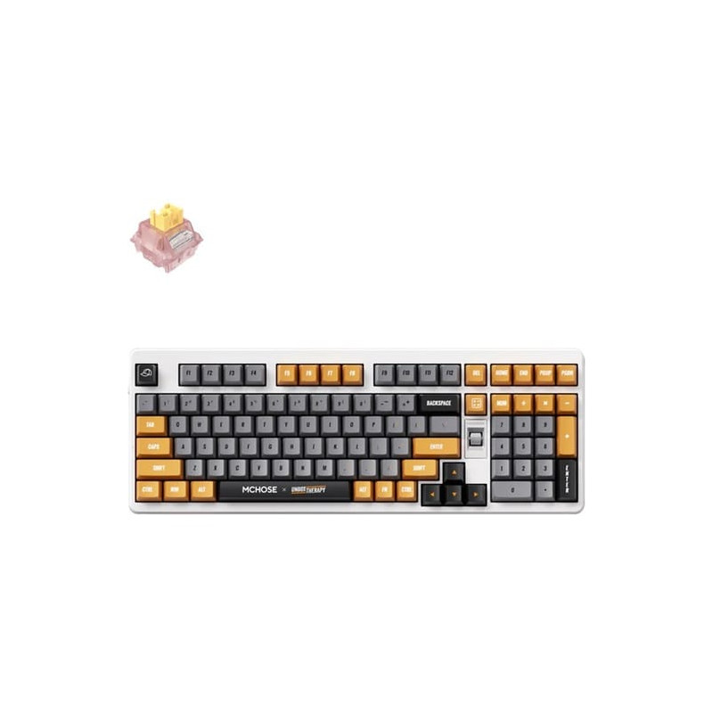 (Ex-Demo) MCHOSE x Unbox Therapy UT98 Mechanical Wireless Silent Keyboard Retro Therapy Silent Peach V3 Switch