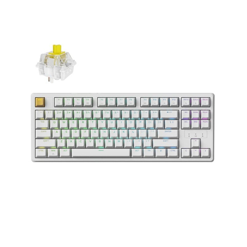 Keychron J4 QMK Wireless Mechanical White Keyboard - Banana Switch