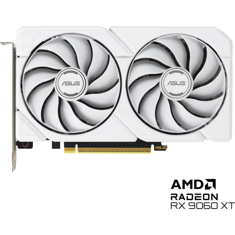 ASUS Dual Radeon RX 9060 XT 16GB GDDR6 Graphic Card - White
