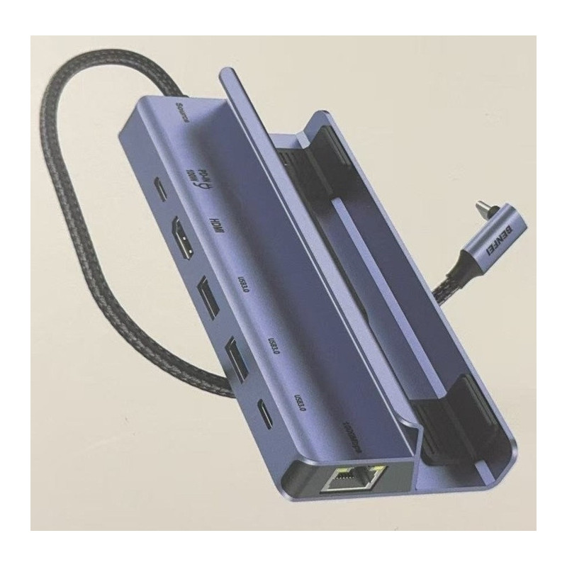 BENFEI 000492GY 6 in 1 Docking 1xHDMI 4K, 2xUSB-A 3.0, 1xUSB-C 3.0, 1xUSB-C PD, 1xRJ45